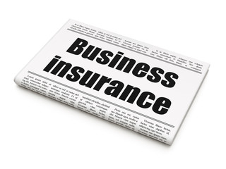 Insurance concept: newspaper headline Business Insurance