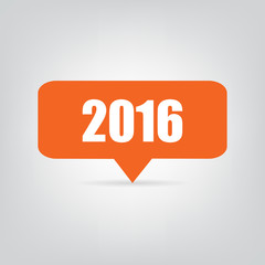 Pointer 2016 orange with shadow on a gray background