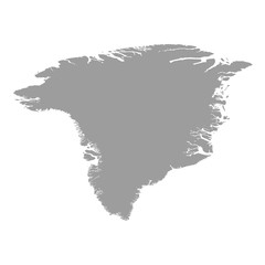Greenland map grey colored on a white background