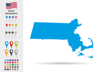 Map State of Massachusetts USA