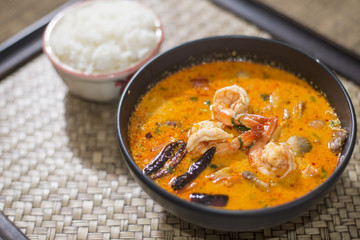 Tom yam kung , spicy soup of Thai food