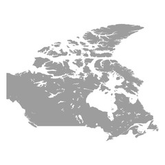 Canada map grey colored on a white background