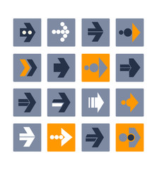 Vector illustration of plain arrow icons. Eps10.