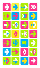 Vector illustration of plain arrow icons. Eps10.