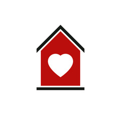 Family house abstract vector icon, harmony at home concept. Simp