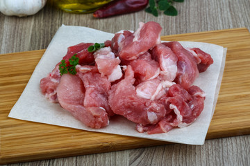 Diced pork meat