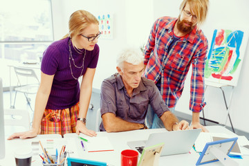 Co-workers working together