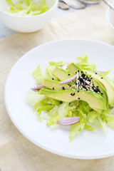 fresh avocado salad on plate