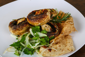 Baked champignons
