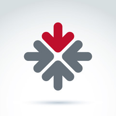 Obraz premium Vector abstract emblem with multidirectional arrows, download