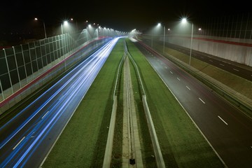 Fototapeta na wymiar Speedway at night