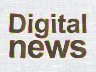 News concept: Digital News on fabric texture background