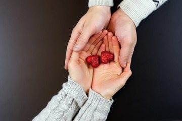 hand coffee background couple