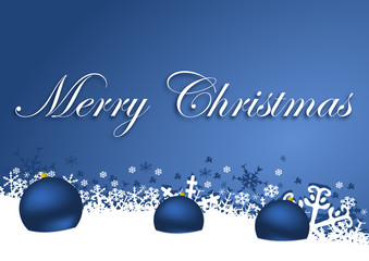 merry christmas vector background with snowflakes and christmas balls 