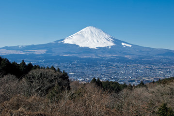 Fototapeta na wymiar Mount Fuji and the city of Gotemba
