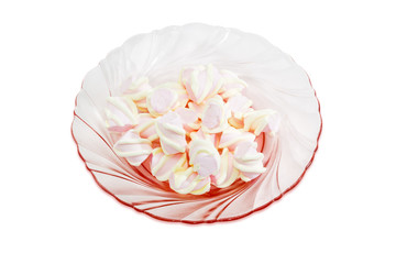 Marshmallow on a glass dish