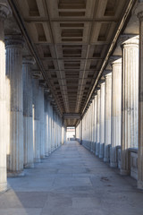 Fototapety  Długi korytarz między wieloma kolumnami w historycznym budynku w berlinie