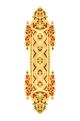 Pattern of wood carved on white background