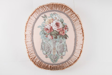Decorative Pillow in victorian style isolated on white backgroun