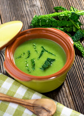Savoy cabbage creamy soup.