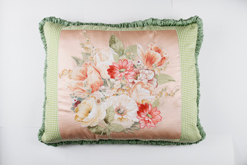 Decorative Pillow in victorian style isolated on white backgroun