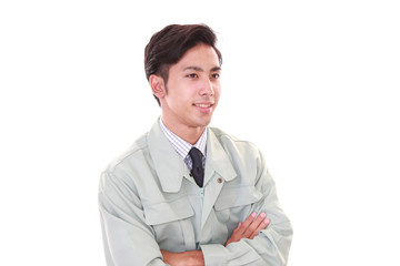 笑顔の労働者