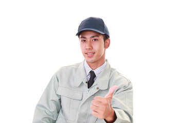 笑顔の作業員