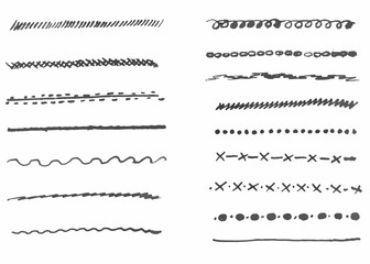 Ink strokes collection. Set of vector hand drawn brushes elements for your design works