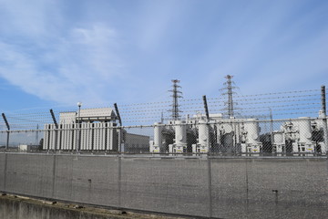 変電所/山形県の庄内地方で、変電所を撮影した写真です。