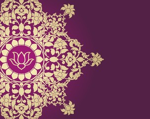water lily, wedding card design, royal India
