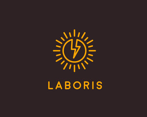 Flash logo design template. Lined globe icon. Abstract sun symbol. Energy modern sign. breakthrough mark.