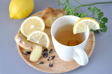 Ginger Hot Tea with Lemon