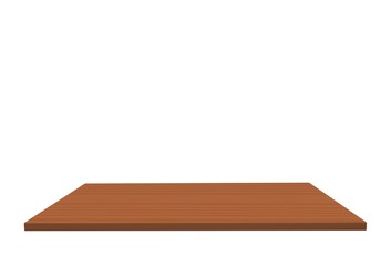 Empty top of wood unfinished american beech table or counter isolated on white background. For product display