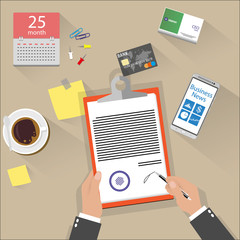 Business Man Signature Document 