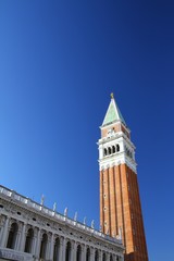 Fototapeta na wymiar St Mark's Campanile (Campanile di San Marco). Venice, Italy
