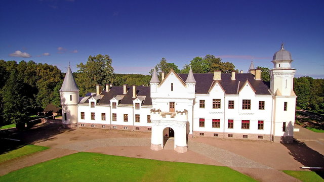 The big mansion of Alatskivi manor in Estonia. Alatskivi Manor combines three completely different cultures: the Scottish culture represented in the architecture of the manor house