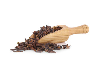 Spice cloves on white background