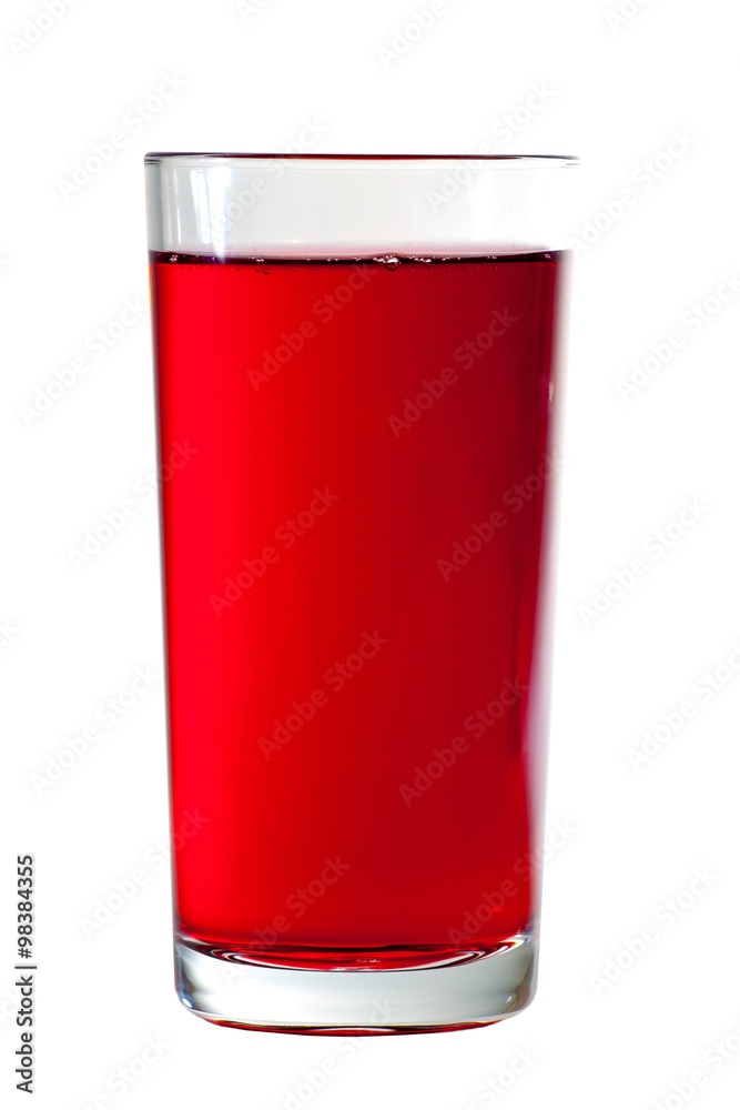 Wall mural glass of cranberry juice