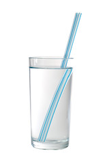 Glass of water with a straw