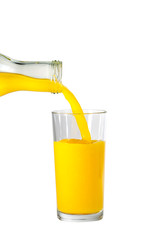 Glass of orange juice being poured