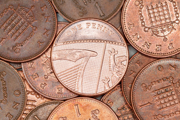 British penny coins