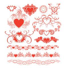 valentine's day design elements.