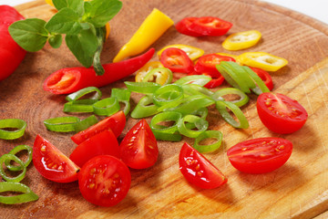 Chopped fresh vegetables