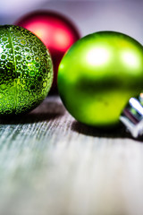 Red and Green Christmas Ornaments Background