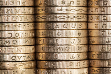 British Pound Coins (edge on)