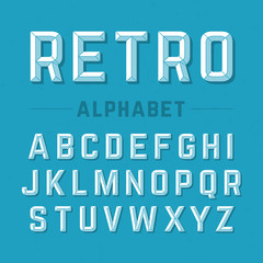 Retro style alphabet - obrazy, fototapety, plakaty