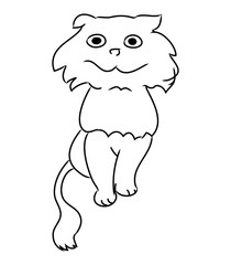 A simple sketch of a cat - grooming