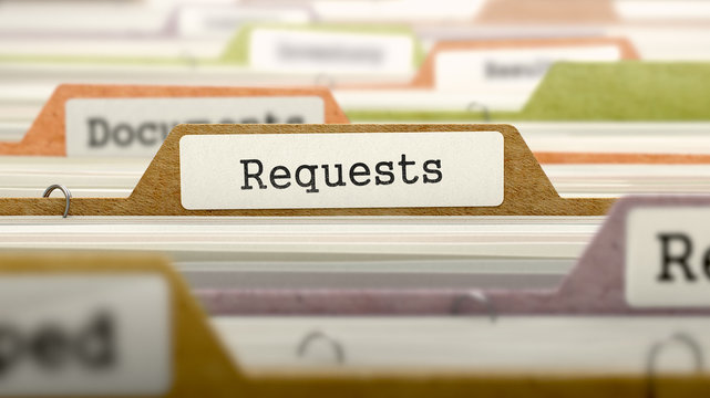File Folder Labeled as Requests.