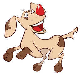 a hunting dog. Cartoon