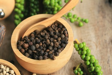 Green seeds with dried pepper